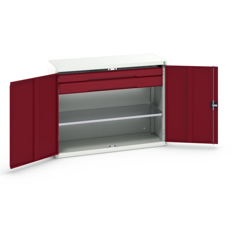 bott verso Beistellschrank mit Schubladen, mit 1 Fachboden und 2 Schubladen, BxTxH: 1300 x 550 x 1000 mm