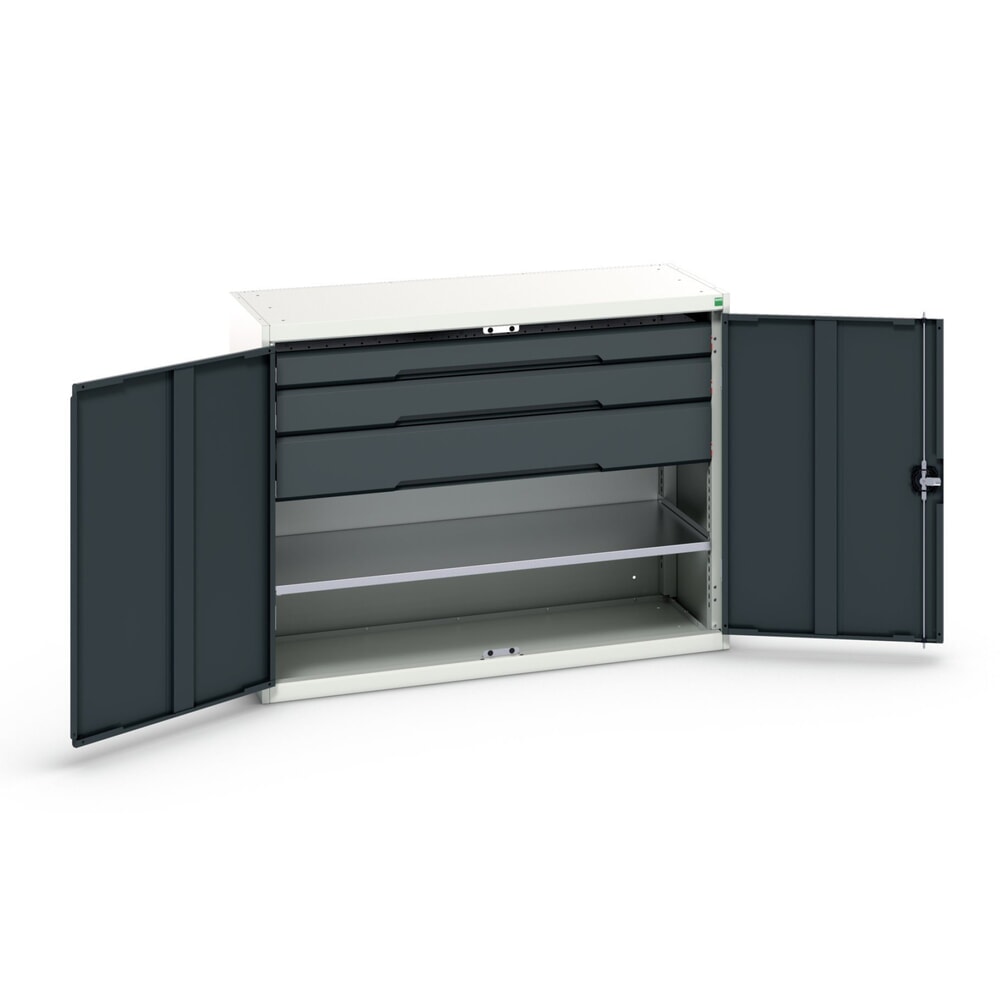 bott verso Beistellschrank mit Schubladen, mit 1 Fachboden und 3 Schubladen, BxTxH: 1300 x 550 x 1000 mm