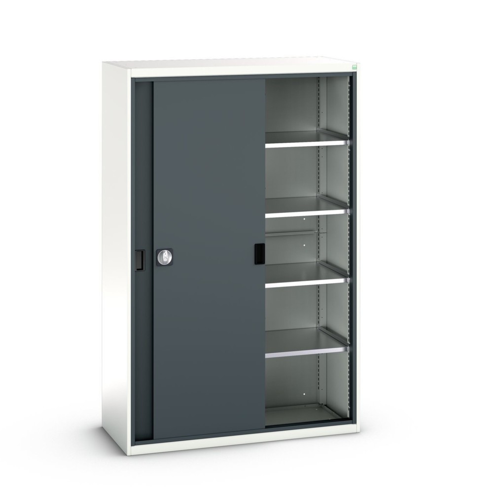 bott verso Schiebetürschrank, mit 4 Fachböden, BxTxH: 1300 x 550 x 2000 mm