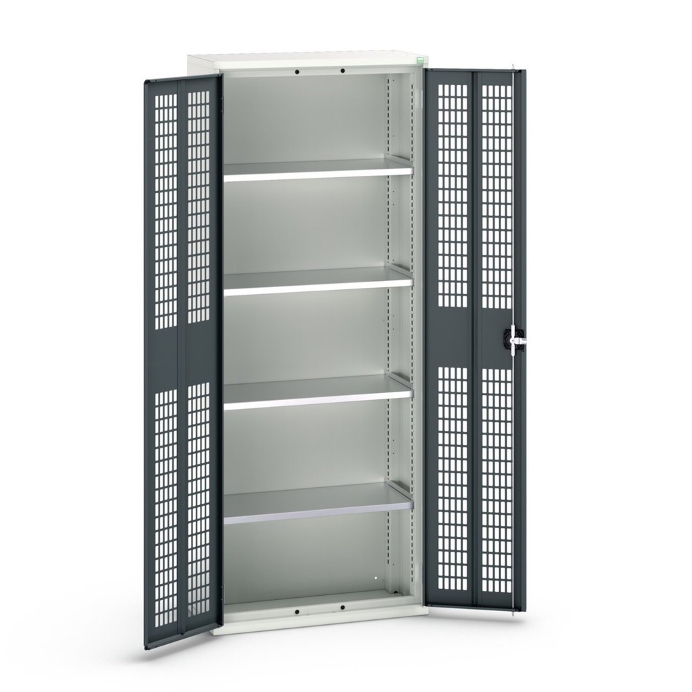 bott verso Flügeltürschrank mit Belüftung, mit 4 Fachböden, BxTxH: 800 x 350 x 2000 mm