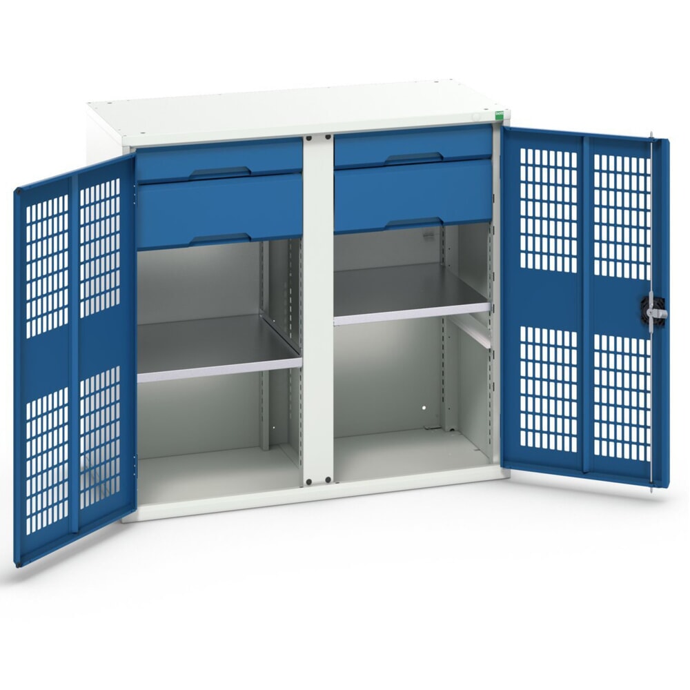 bott verso Kleiderspind mit Belüftung, mit 2 Fachböden, 4 Schubladem, Trennwand, BxTxH: 1050 x 550 x 1000 mm