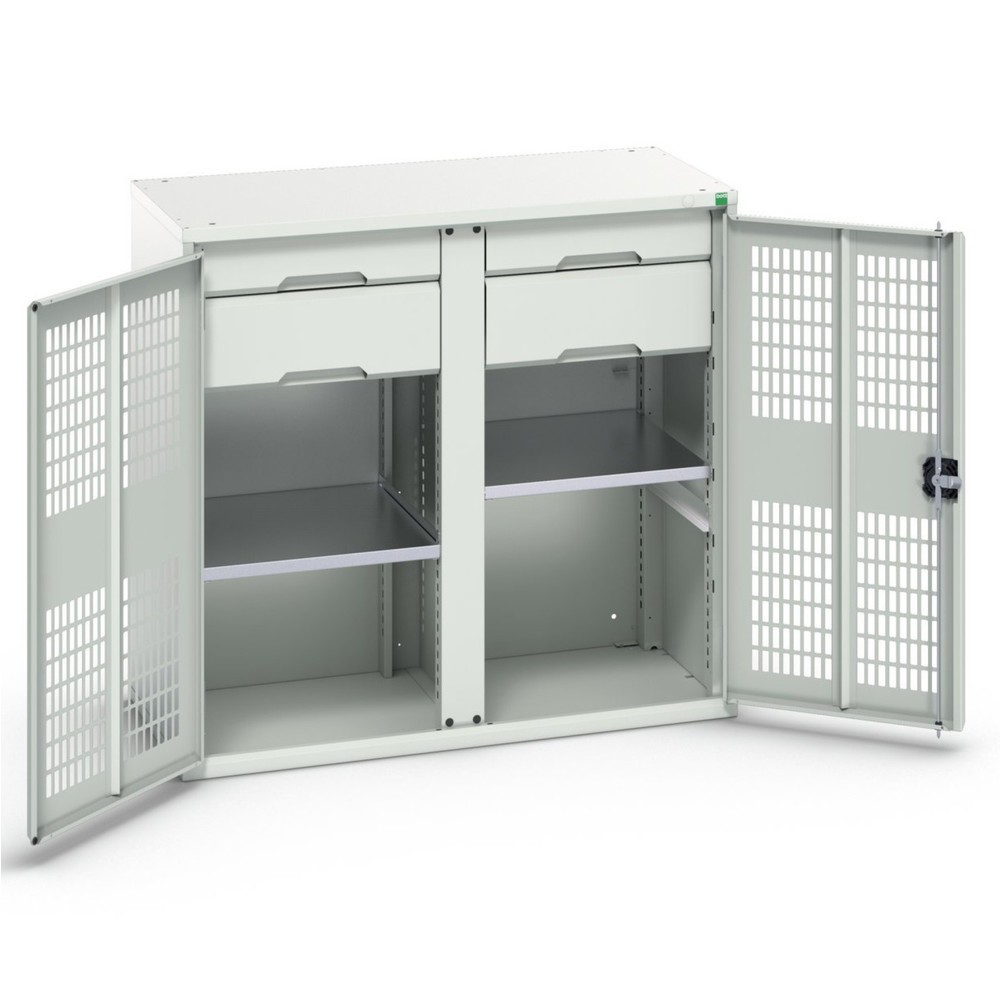 bott verso Kleiderspind mit Belüftung, mit 2 Fachböden, 4 Schubladem, Trennwand, BxTxH: 1050 x 550 x 1000 mm