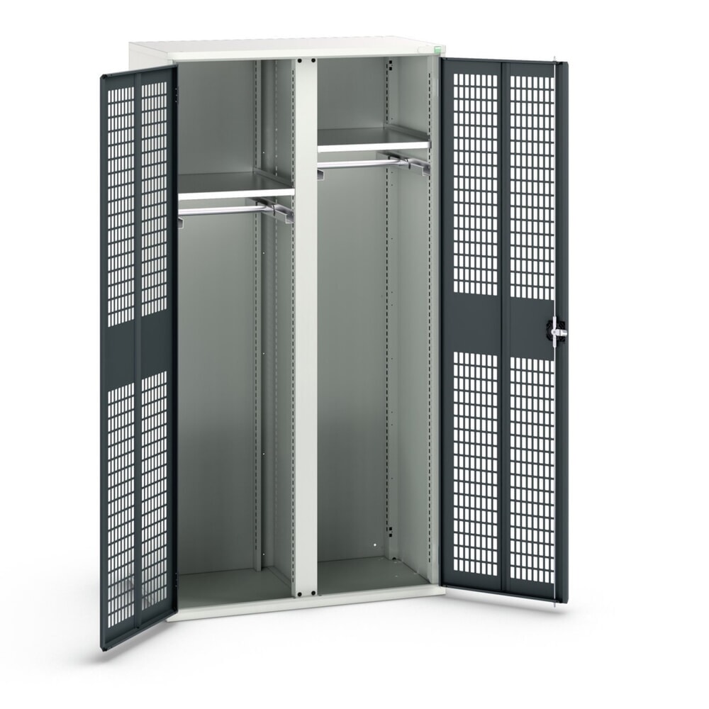 bott verso Kleiderspind mit Belüftung, mit 2 Fachböden und Trennwand, BxTxH: 1050 x550 x 2000 mm