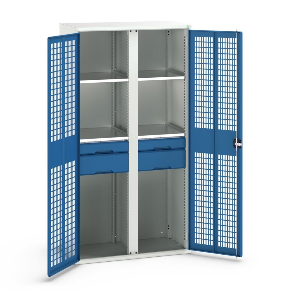bott verso Kleiderspind mit Belüftung, mit 4 Fachböden und 4 Schubladen, BxTxH: 1050 x550 x 2000 mm