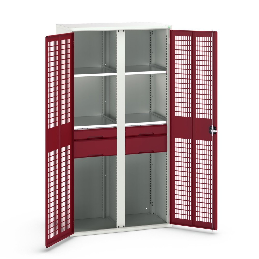 bott verso Kleiderspind mit Belüftung, mit 4 Fachböden und 4 Schubladen, BxTxH: 1050 x550 x 2000 mm