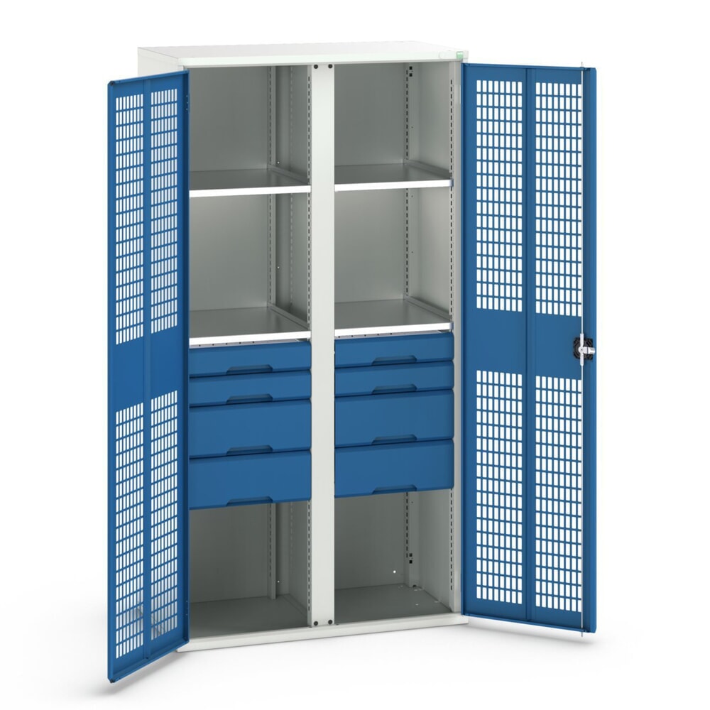 bott verso Kleiderspind mit Belüftung, mit 4 Fachböden und 8 Schubladen, BxTxH: 1050 x550 x 2000 mm