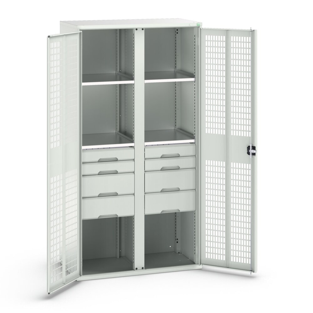 bott verso Kleiderspind mit Belüftung, mit 4 Fachböden und 8 Schubladen, BxTxH: 1050 x550 x 2000 mm