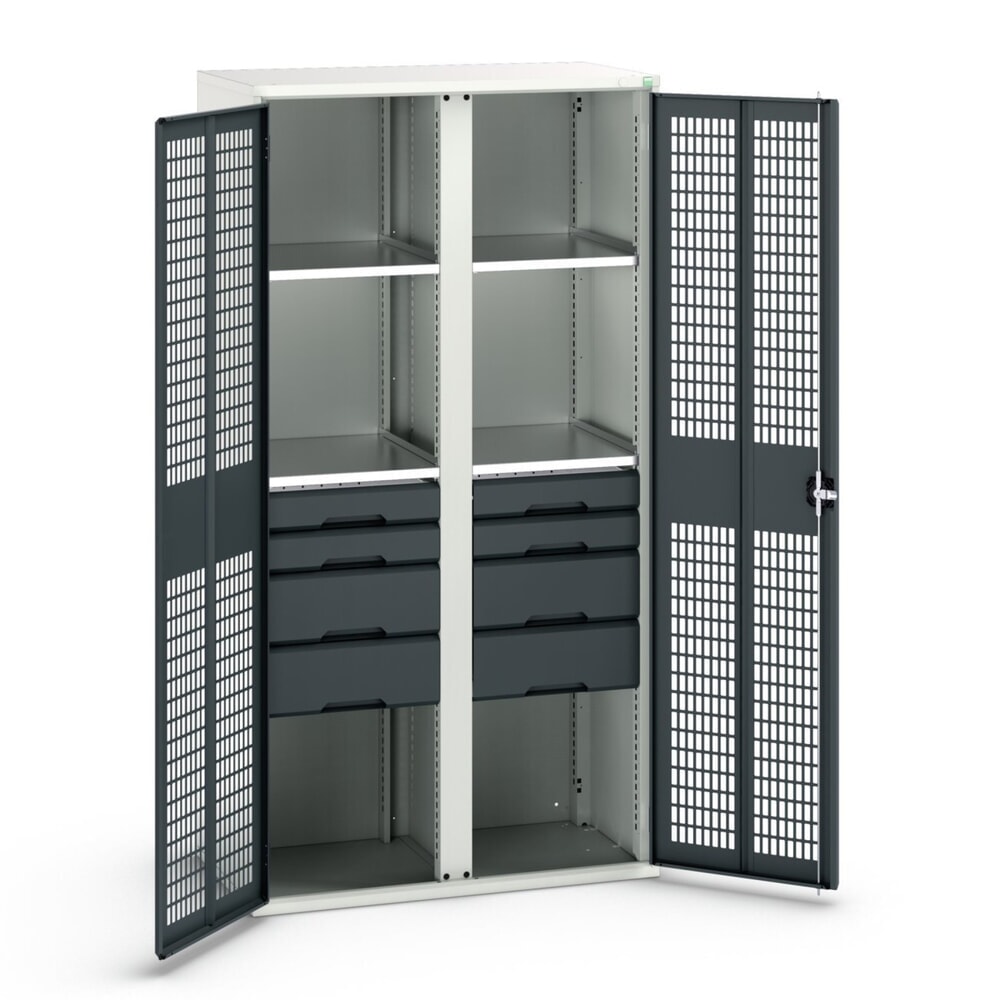 bott verso Kleiderspind mit Belüftung, mit 4 Fachböden und 8 Schubladen, BxTxH: 1050 x550 x 2000 mm