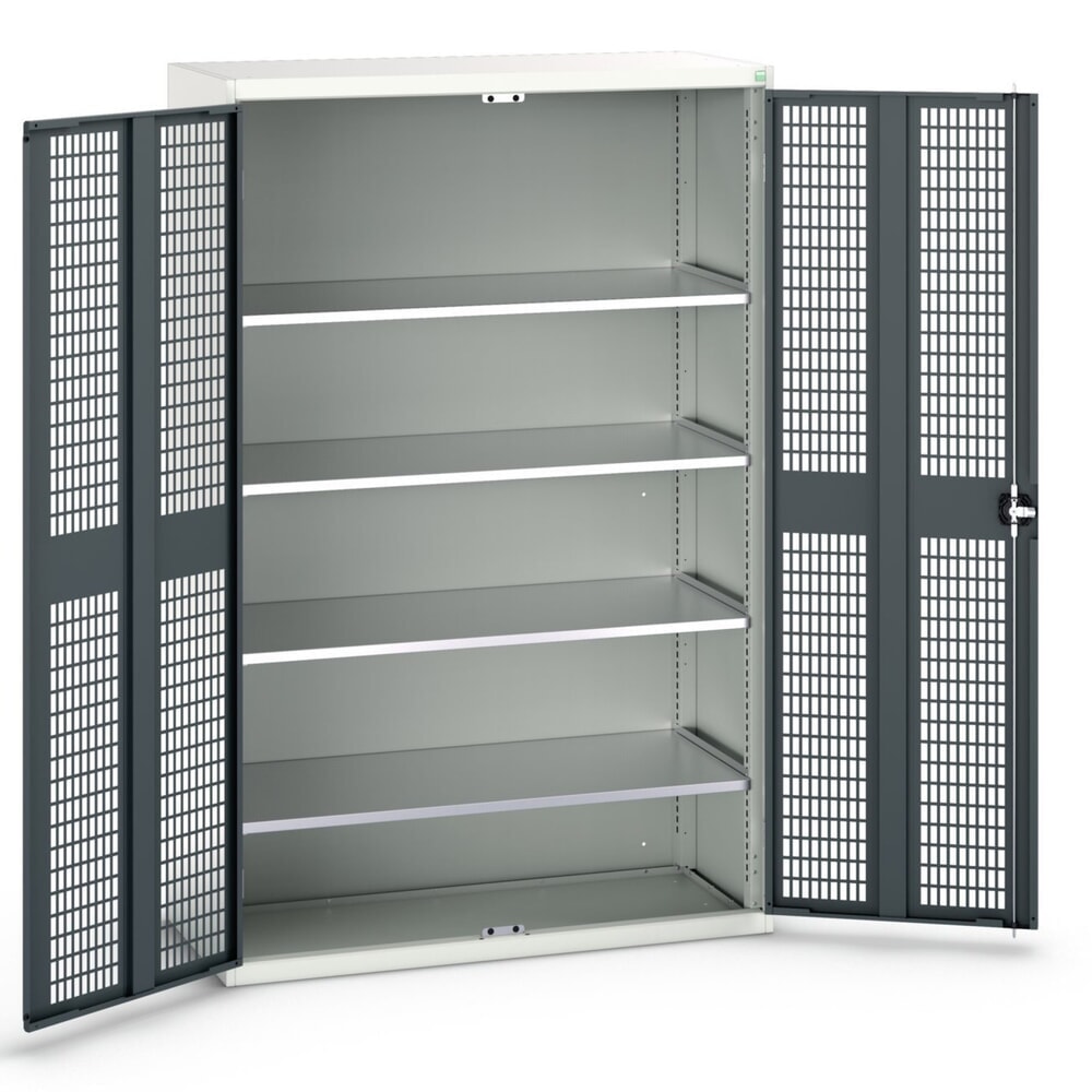 bott verso Flügeltürschrank mit Belüftung, mit 4 Fachböden, BxTxH: 1300 x 550 x 2000 mm