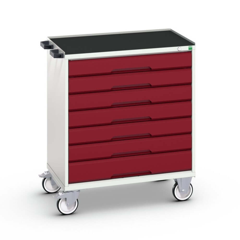 bott verso mobiler Schubladenschrank, mit 7 Schubladen und Abrollrand