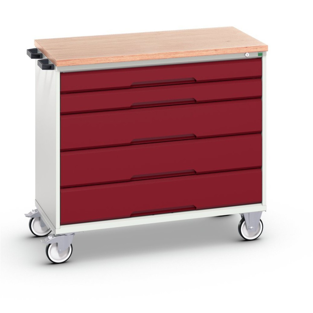 bott verso mobiler Schubladenschrank, mit 5 Schubladen und Multiplex Top