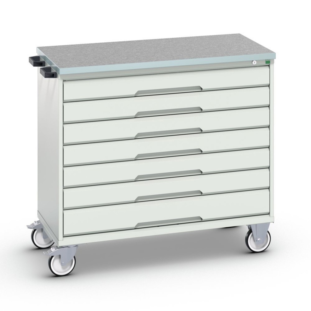 bott verso mobiler Schubladenschrank, mit 7 Schubladen und Linoleum-Top