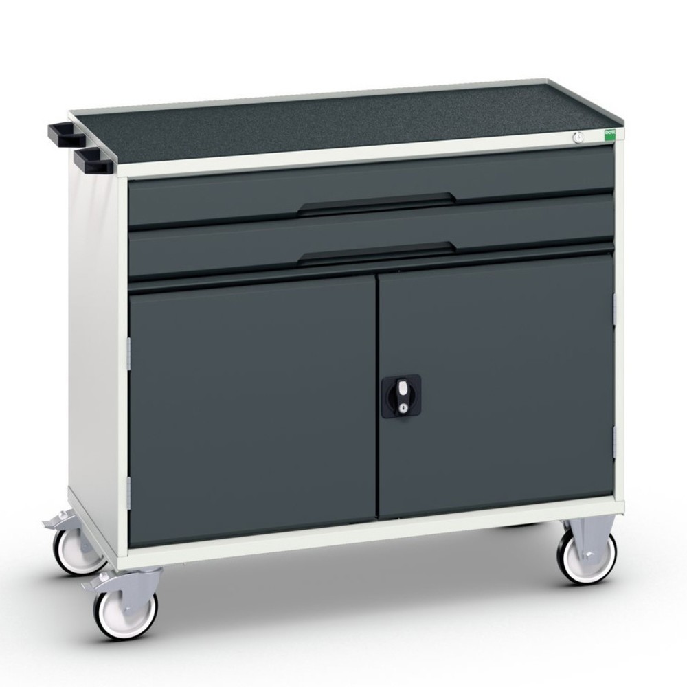 bott verso mobiler Schubladenschrank, mit 2 Schubaden, Tür und Abrollrand, BxTxH: 1050 x 550 x 965 mm