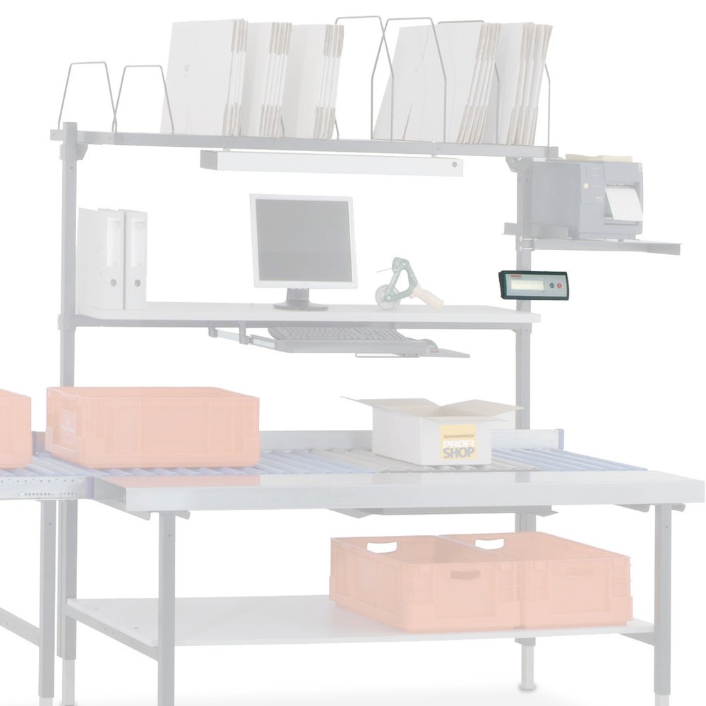 Halterung für Waagenanzeige, für Rocholz Packtisch-System, HxBxT 42 x 120 x 92 mm