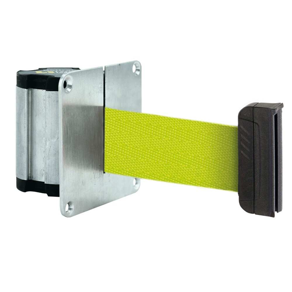 Absperr-Wandgurt L mit magnetischem Endstück, Länge 3,7 m, neongelb