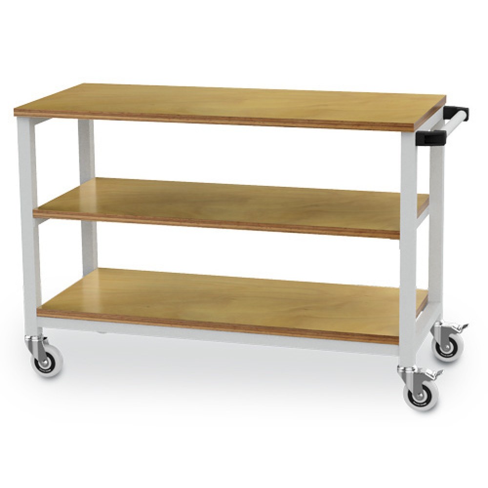 Bedrunka+Hirth Mobile Werkbank R 18-16, HxBxT 880 x 1.200 x 540 mm, lichtgrau, 2 Fachböden