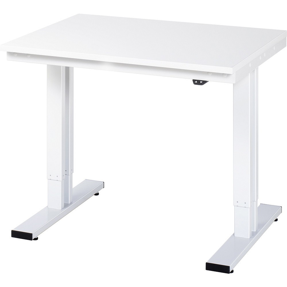 RAU elektrisch höhenverstellbarer Werktisch Serie adlatus 300, HxBxT 720-1.120 x 1.000 x 800 mm, melaminharzbeschichtete Arbeitsplatte