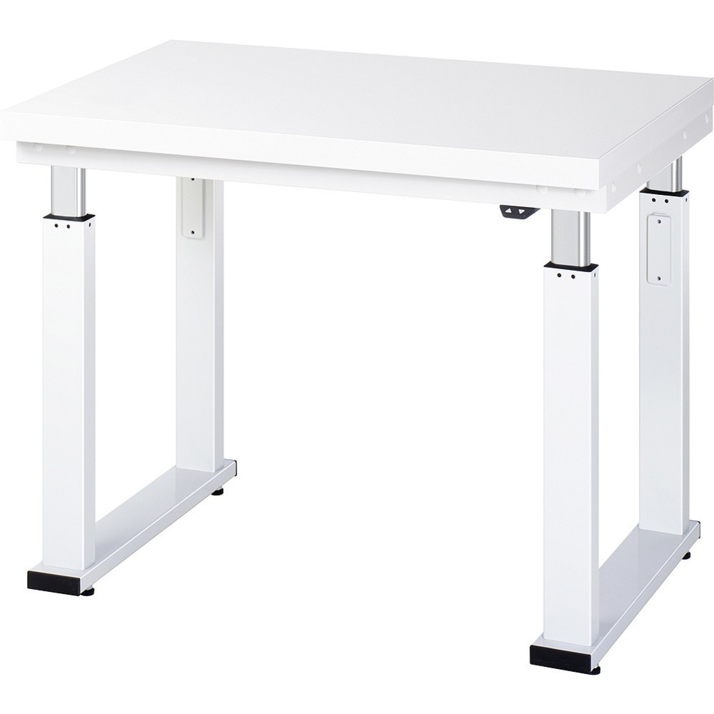 RAU elektrisch höhenverstellbare Werkbank Serie adlatus 600, HxBxT 740-1.140 x 1.000 x 700 mm, Arbeitsplatte Hartlaminat