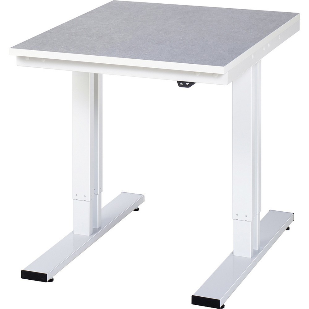 RAU elektrisch höhenverstellbarer Werktisch Serie adlatus 300, HxBxT 720-1.120 x 750 x 1.000 mm, Linoleum-/Universal-Belag Arbeitsplatte