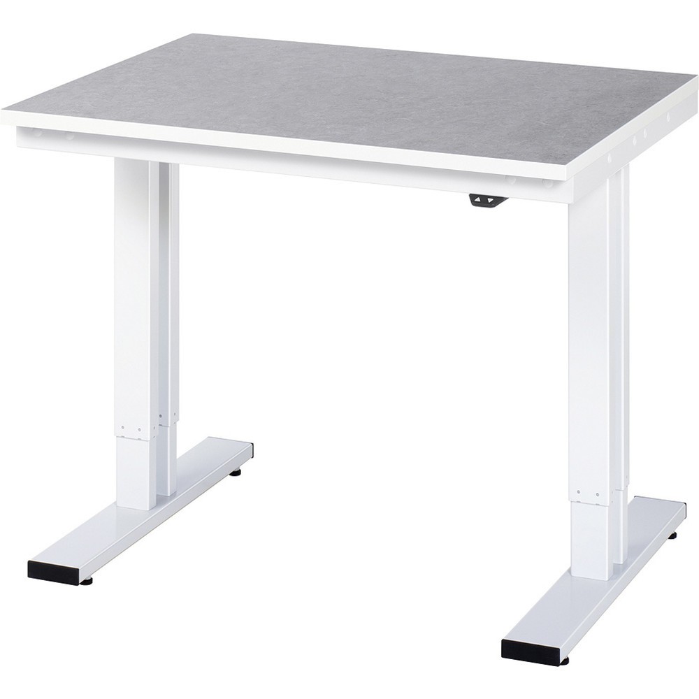 RAU elektrisch höhenverstellbarer Werktisch Serie adlatus 300, HxBxT 720-1.120 x 1.000 x 800 mm, Linoleum-/Universal-Belag Arbeitsplatte