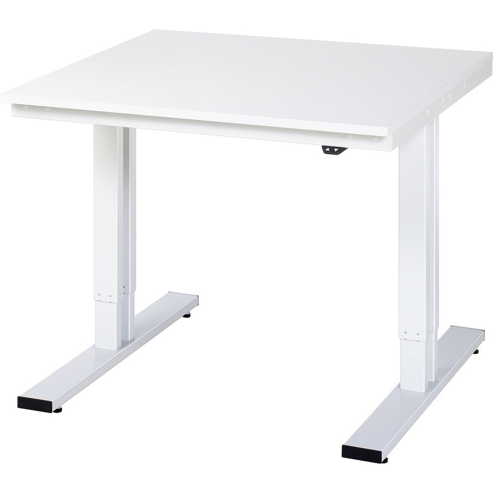 RAU elektrisch höhenverstellbarer Werktisch Serie adlatus 300, HxBxT 720-1.120 x 1.000 x 1.000 mm, melaminharzbeschichtete Arbeitsplatte