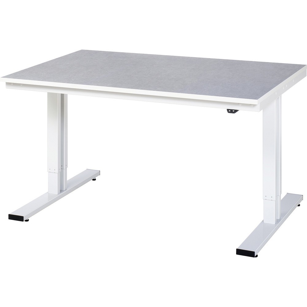 RAU elektrisch höhenverstellbarer Werktisch Serie adlatus 300, HxBxT 720-1.120 x 1.500 x 1.000 mm, Linoleum-/Universal-Belag Arbeitsplatte