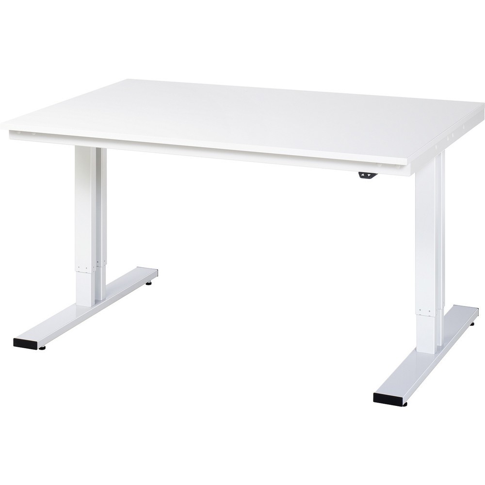 RAU elektrisch höhenverstellbarer Werktisch Serie adlatus 300, HxBxT 720-1.120 x 1.500 x 1.000 mm, melaminharzbeschichtete Arbeitsplatte