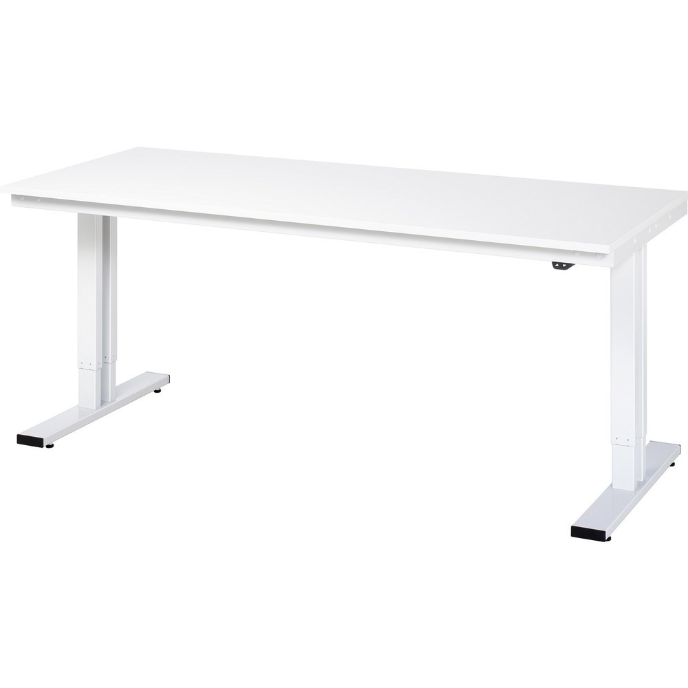 RAU elektrisch höhenverstellbarer Werktisch Serie adlatus 300, HxBxT 720-1.120 x 2.000 x 800 mm, melaminharzbeschichtete EGB-Arbeitsplatte