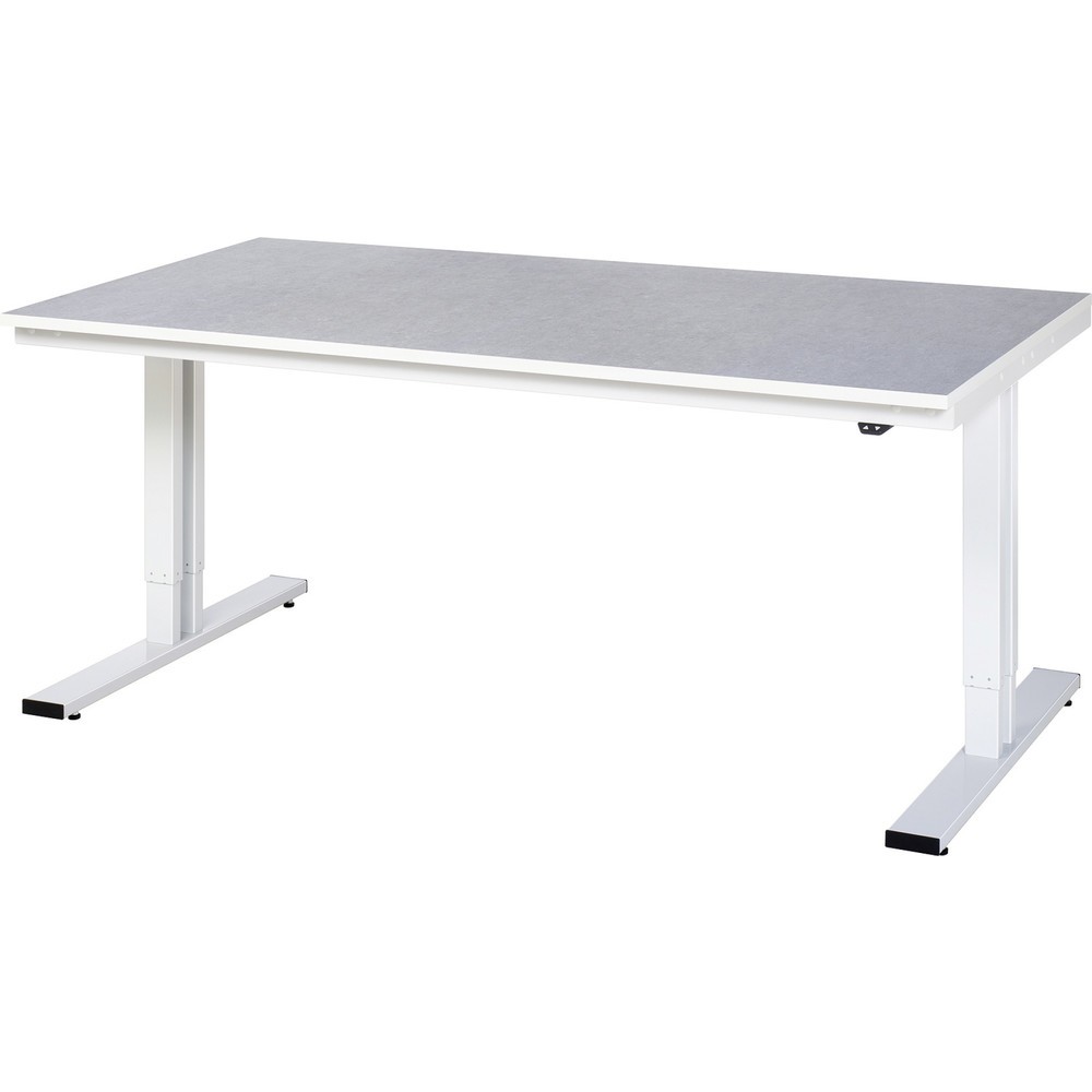 RAU elektrisch höhenverstellbarer Werktisch Serie adlatus 300, HxBxT 720-1.120 x 2.000 x 1.000 mm, Linoleum-/Universal-Belag Arbeitsplatte