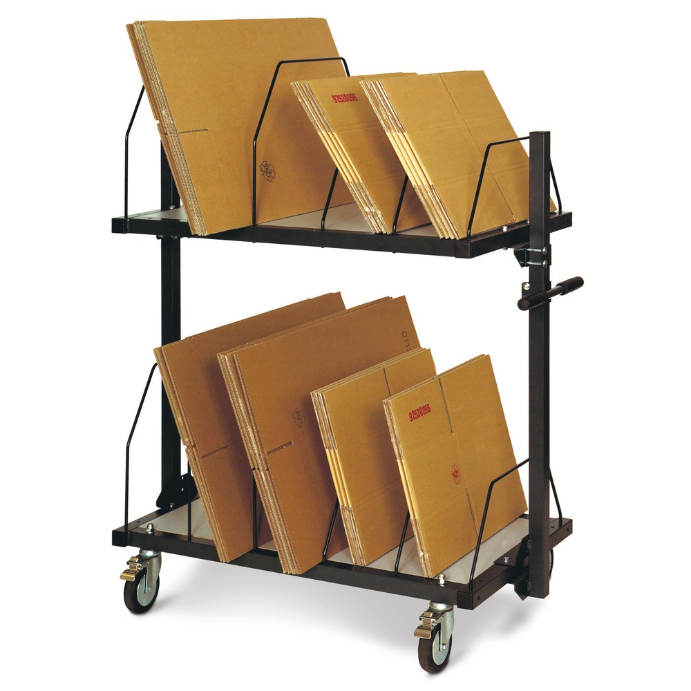 Rocholz Kartonagen-Magazin mit Schiebebügel, 2 Ebenen, HxBxT 1.260 x 1.015 x 600 mm