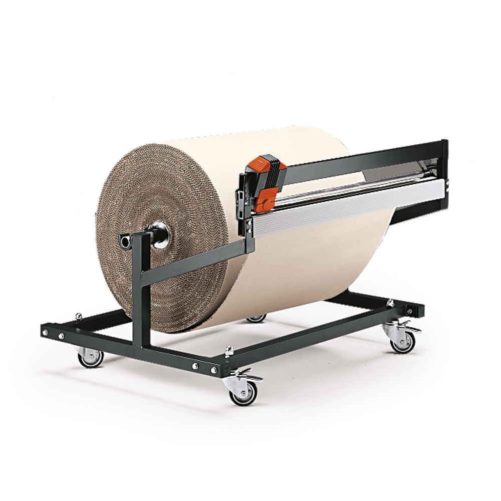 Rocholz Untertisch-Schneidständer Standard, mobile Ausführung, Rollengewicht max. 200 kg, Schnittbreite 750 mm