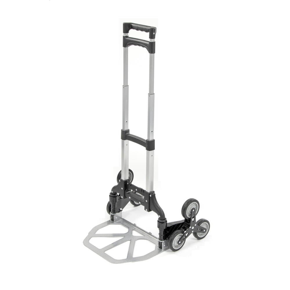 HEMMDAL Treppen-Transportkarre, klappbar, 3-armiger Radstern, TK 80/50 kg, Schaufel BxT 385 x 280 mm