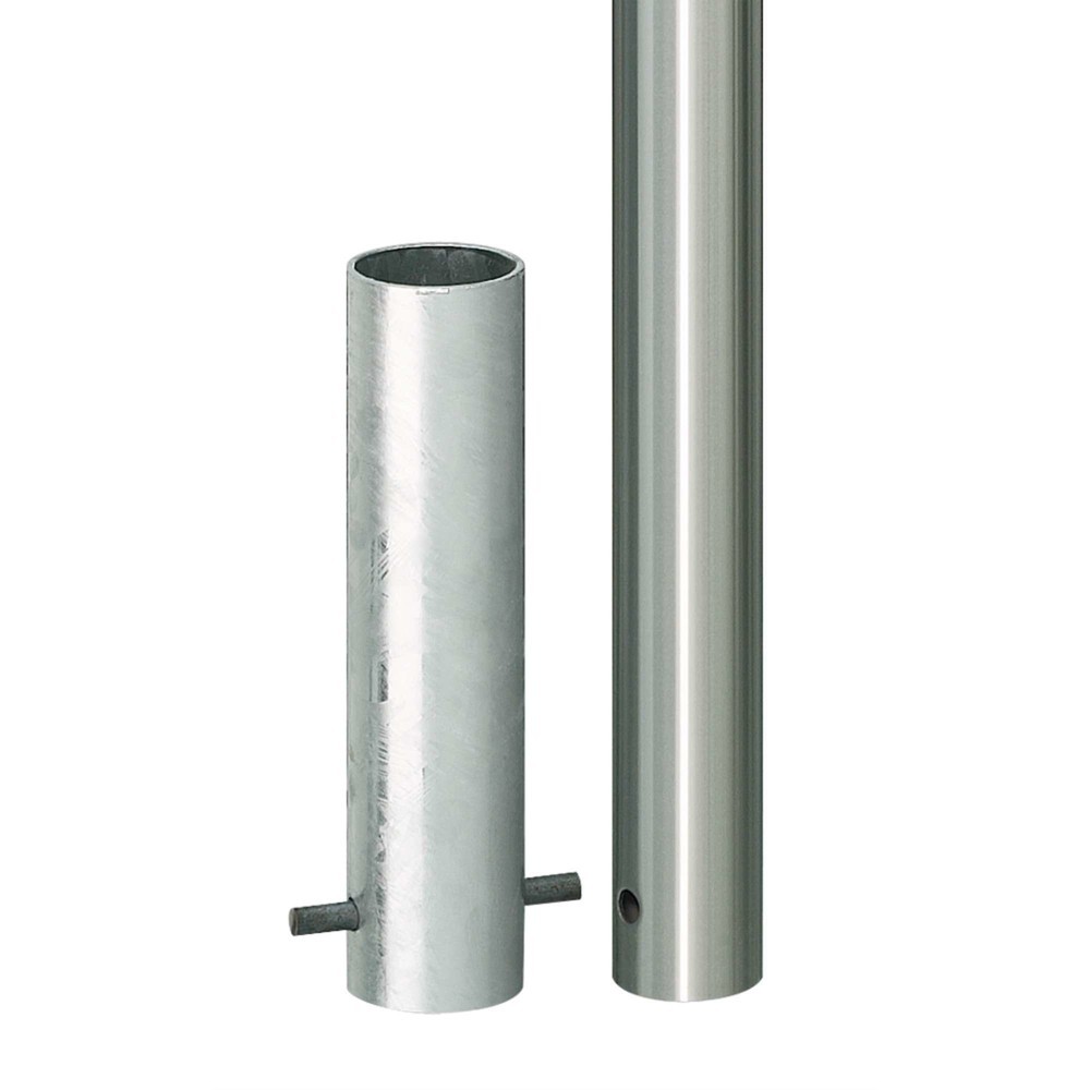 MORAVIA Edelstahlpoller MILANO, zum Einbetonieren, HxØ 925 (+260) x 60 mm