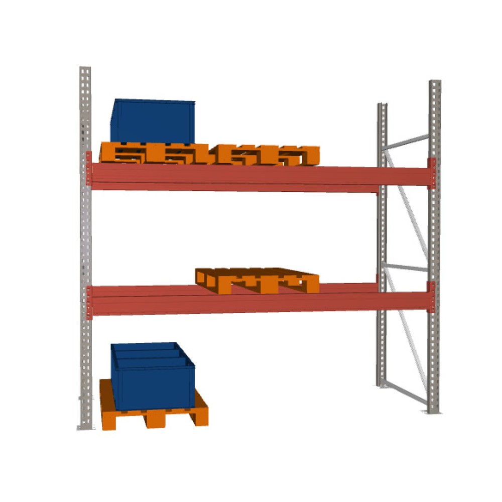 META MULTIPAL Palettenregal, Fachlast 3750 kg, 9 Palettenplätze, 2,7 m Höhe, 1 Feld