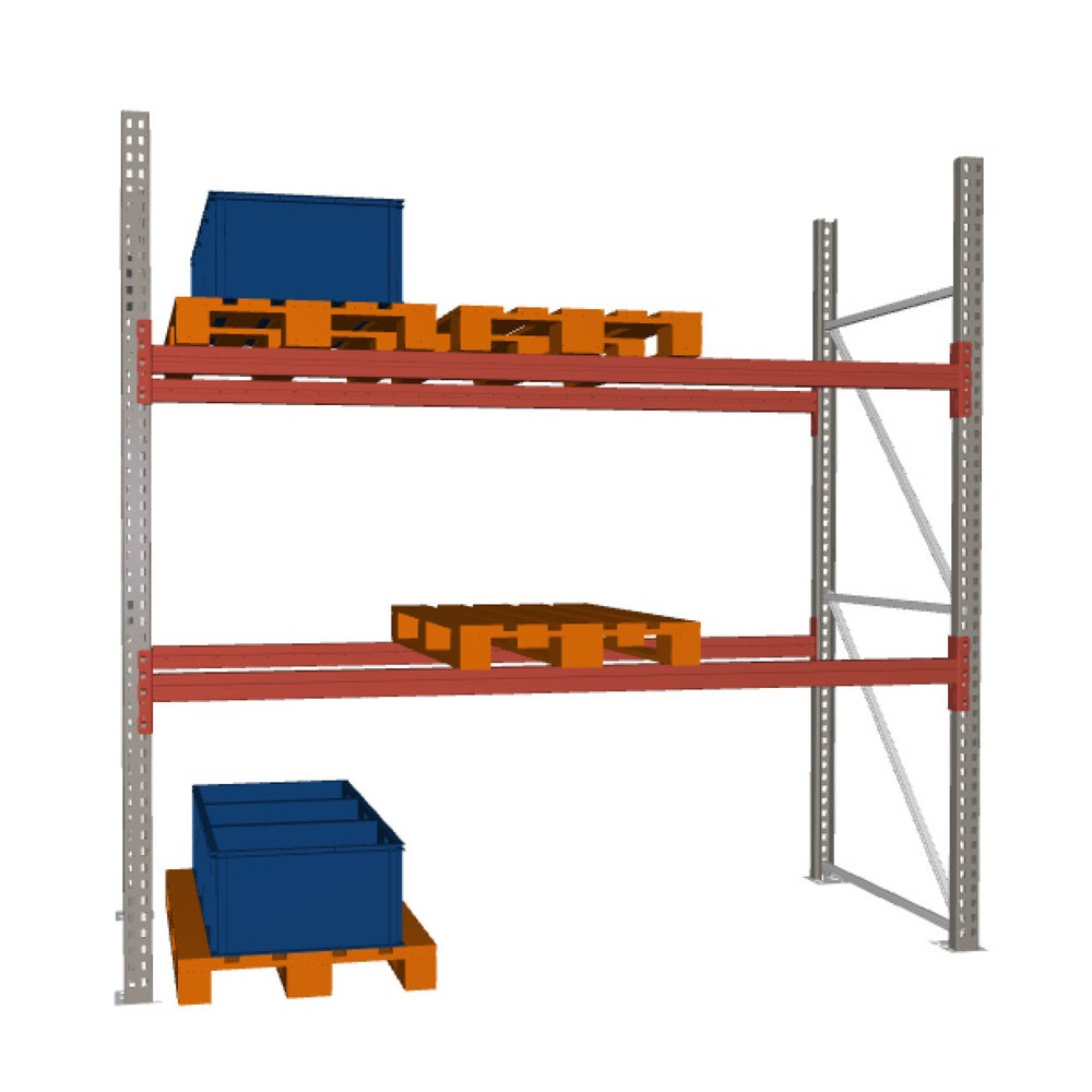 META MULTIPAL Palettenregal, Fachlast 1470 kg, 9 Palettenplätze, 2,7 m Höhe, 1 Feld