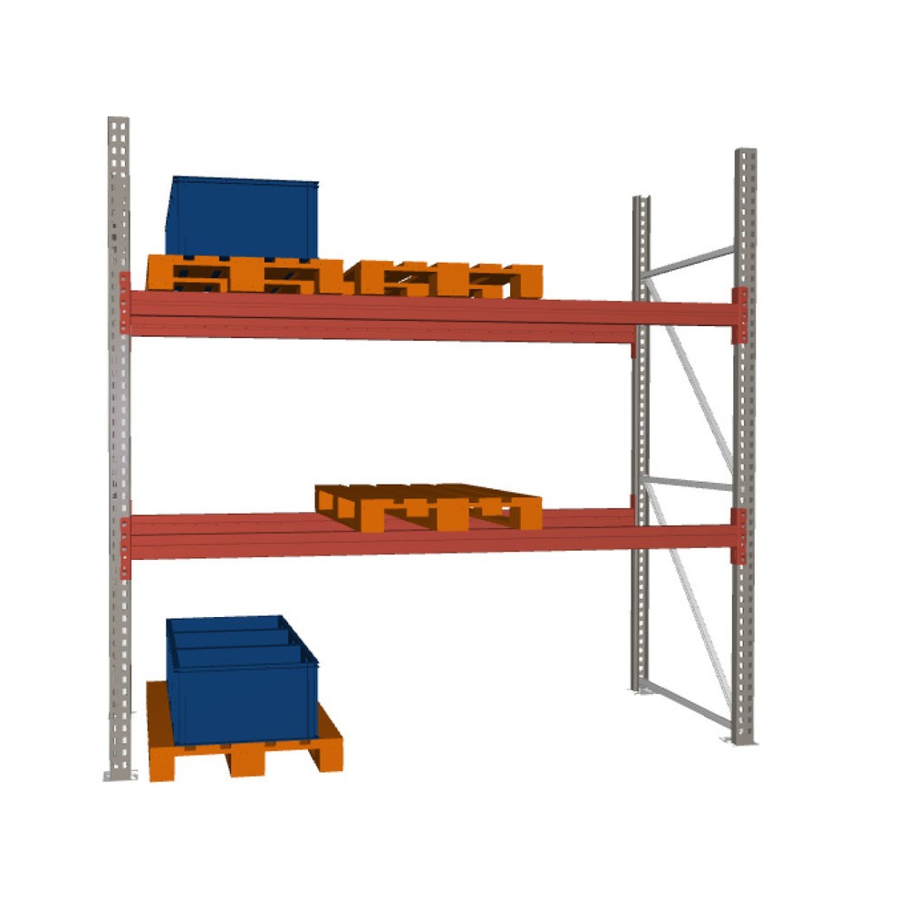 META MULTIPAL Palettenregal, Fachlast 2340 kg, 9 Palettenplätze, 2,7 m Höhe, 1 Feld