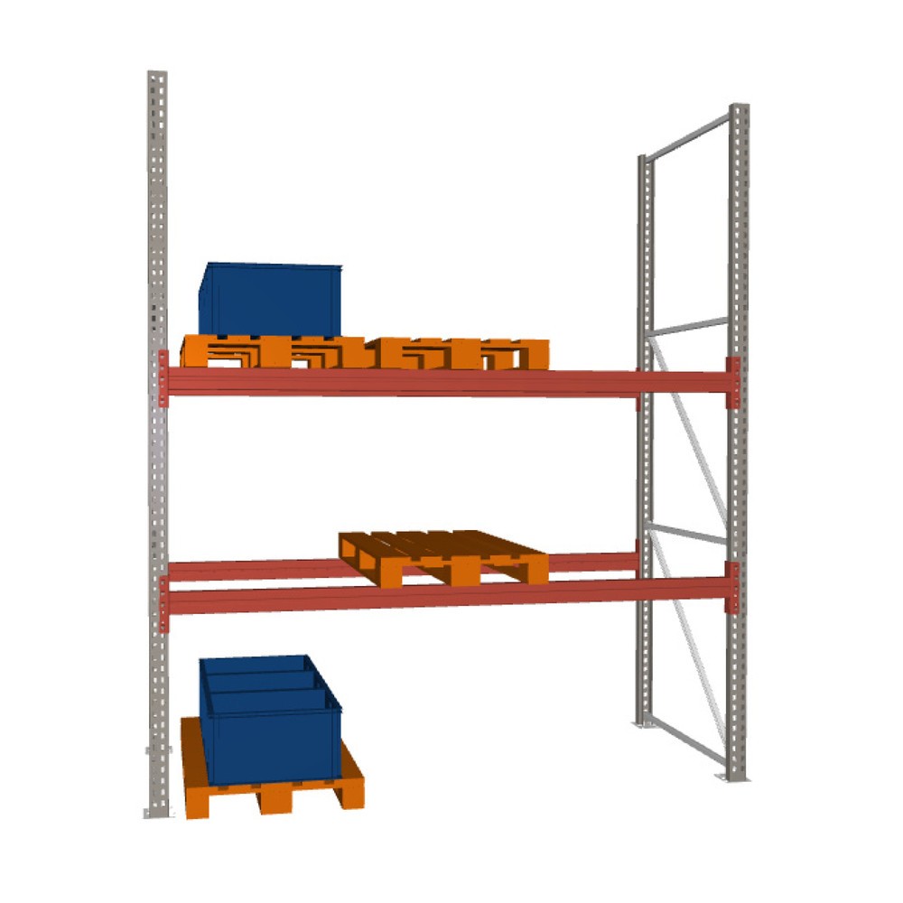 META MULTIPAL Palettenregal, Fachlast 2340 kg, 9 Palettenplätze, 3,3 m Höhe, 1 Feld