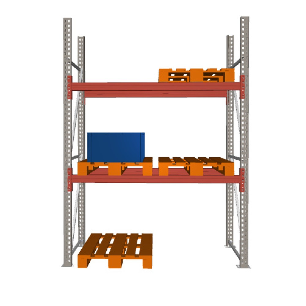 META MULTIPAL Palettenregal, Fachlast 2210 kg, 6 Palettenplätze, 2,7 m Höhe, 1 Feld