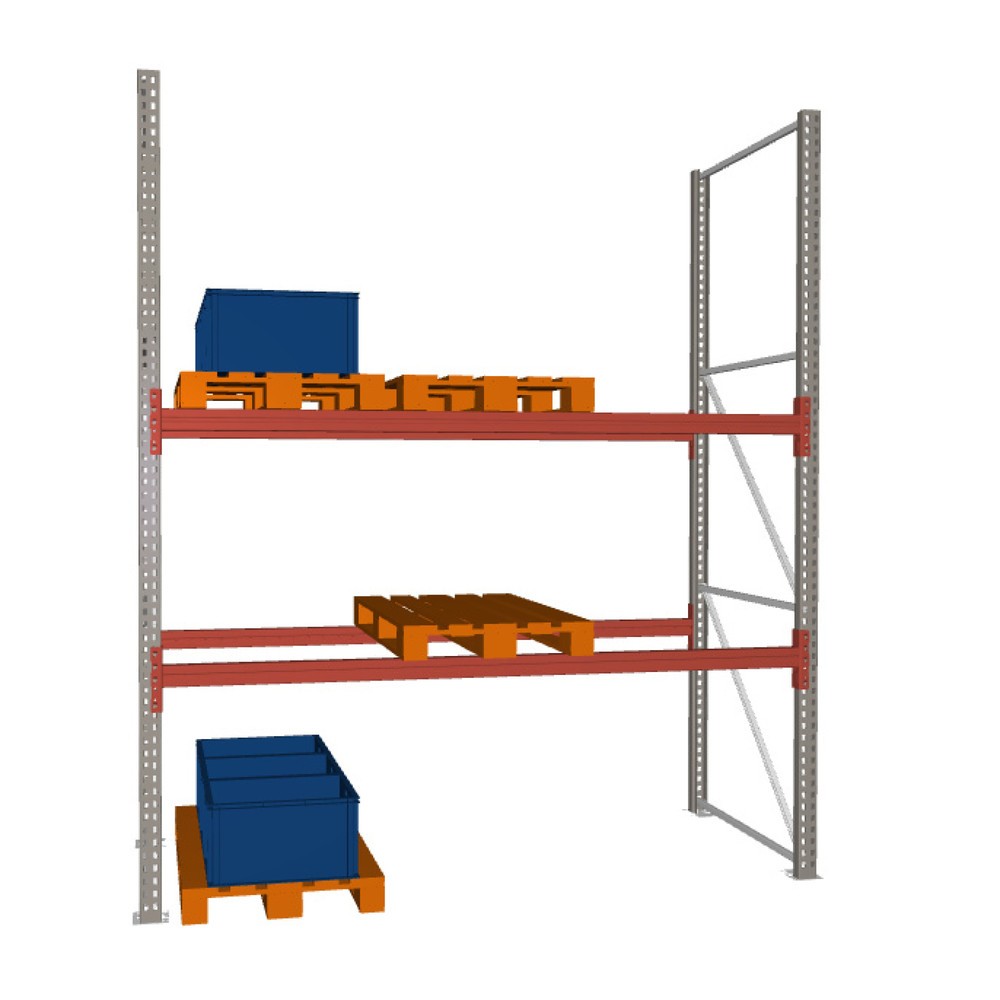 META MULTIPAL Palettenregal, Fachlast 1470 kg, 9 Palettenplätze, 3,3 m Höhe, 1 Feld