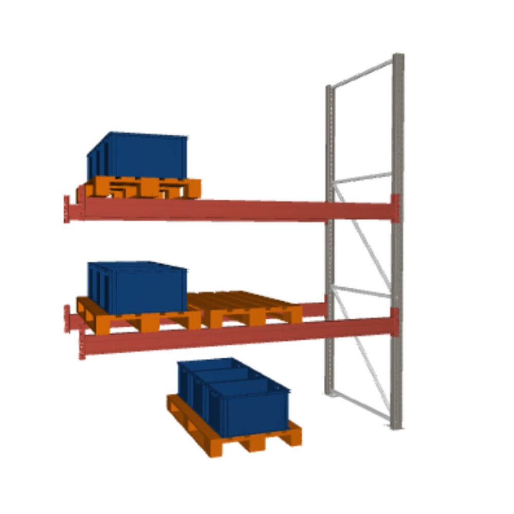 META MULTIPAL Palettenregal, Anbaufeld, Fachlast 2.340 kg, 9 Palettenplätze, 3,3 m Höhe