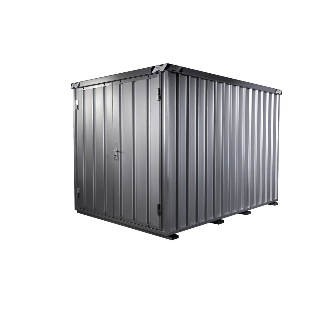 BOS® Schnellbaucontainer, HxBxT 2.100 x 2.100 x 3.100 mm, Tür stirnseitig, 2-flügelig