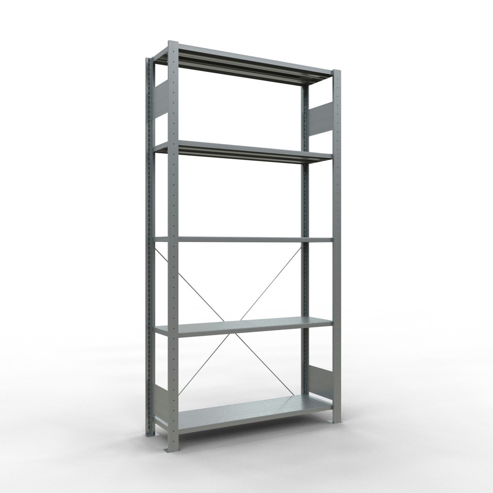 SCHULTE Fachbodenregal verzinkt mit 5 Stahlblechböden, Fachlast 150 kg, HxBxT 2.000 x 1.060 x 336 mm