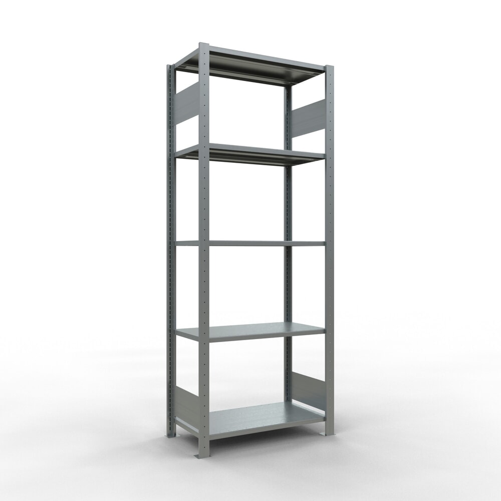 SCHULTE Fachbodenregal verzinkt mit 5 Stahlblechböden, Fachlast 150 kg, HxBxT 2.000 x 810 x 436 mm