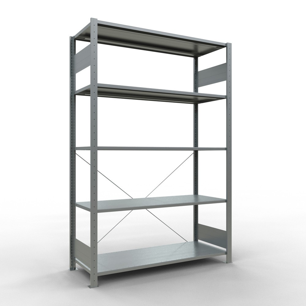 SCHULTE Fachbodenregal verzinkt mit 5 Stahlblechböden, Fachlast 150 kg, HxBxT 2.000 x 1.360 x 536 mm