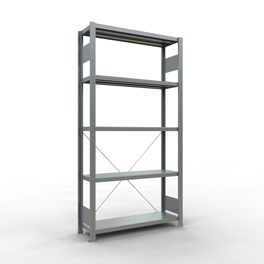 SCHULTE Fachbodenregal verzinkt mit 5 Stahlblechböden, Fachlast 330 kg, HxBxT 2.000 x 1.060 x 336 mm