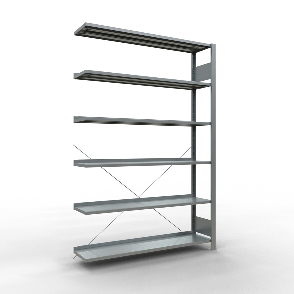 SCHULTE Aktenregal AF, einseitig, mit Endanschlägen, FL 85 kg, HxBxT 2.000 x 1.300 x 300 mm
