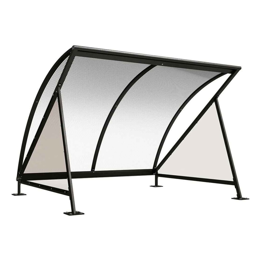 PROCITY® Halbmond-Überdachung, Grundmodell, ohne Fahrradständer, schwarz