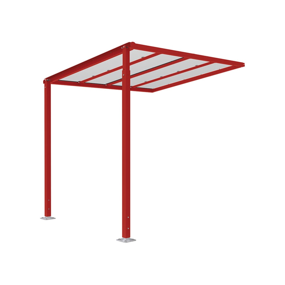 PROCITY® Fahrradüberdachung Milano, Anbaueinheit, ohne Verkleidungen, purpurrot