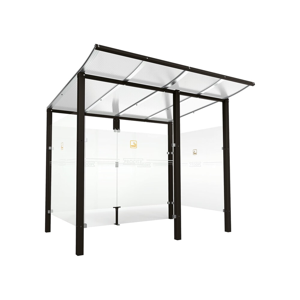 PROCITY® Raucherunterstand Modulo, mit Frontverkleidung, BxT 2.5010 x 1.990 mm, schwarz