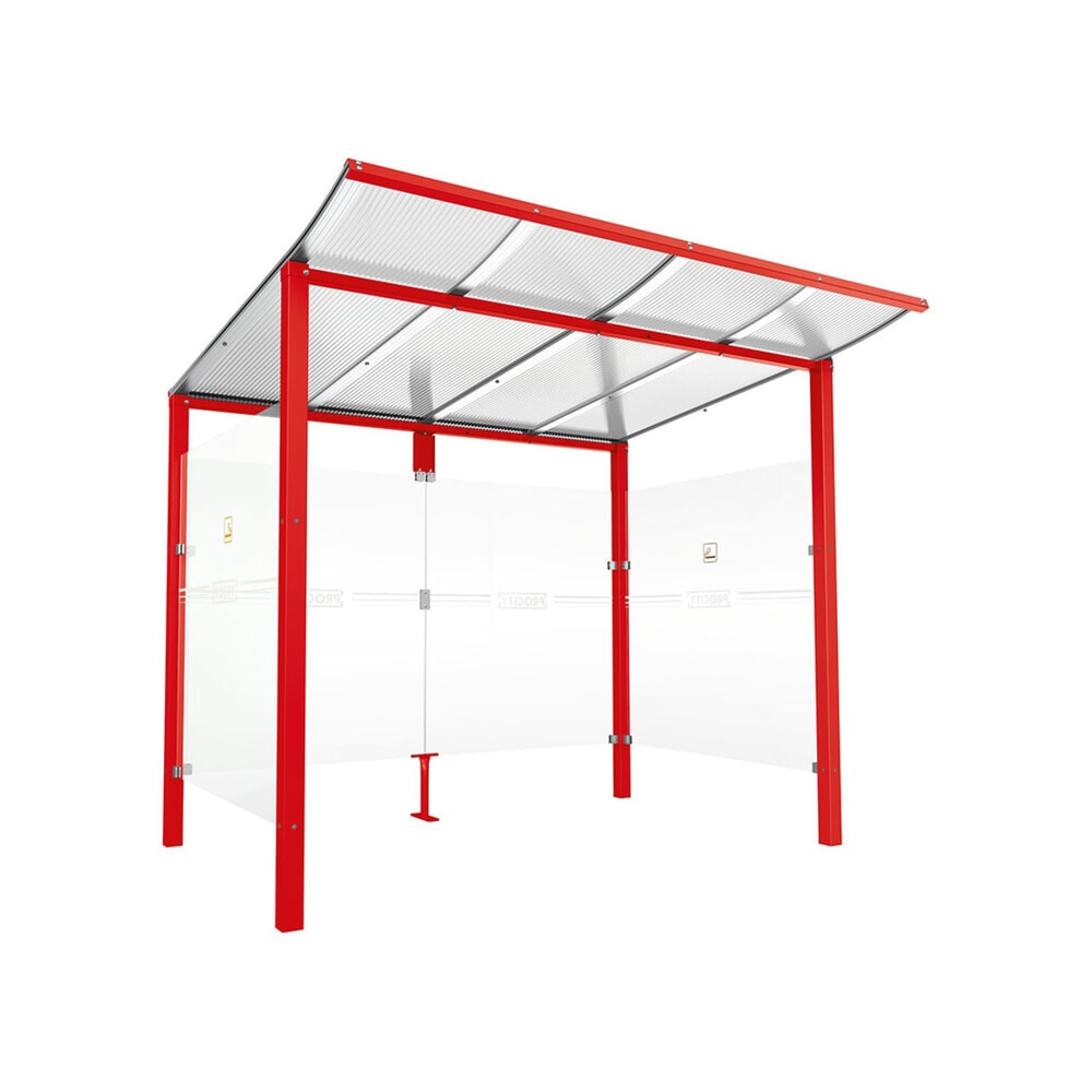 PROCITY® Raucherunterstand Modulo, ohne Frontverkleidung, BxT 2.5010 x 1.990 mm, verkehrsrot